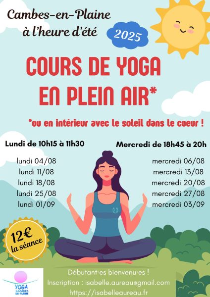 Isabelle AUREAU cours de yoga Caen aout 2025 Isabelle AUREAU cours de yoga Caen aout 2025